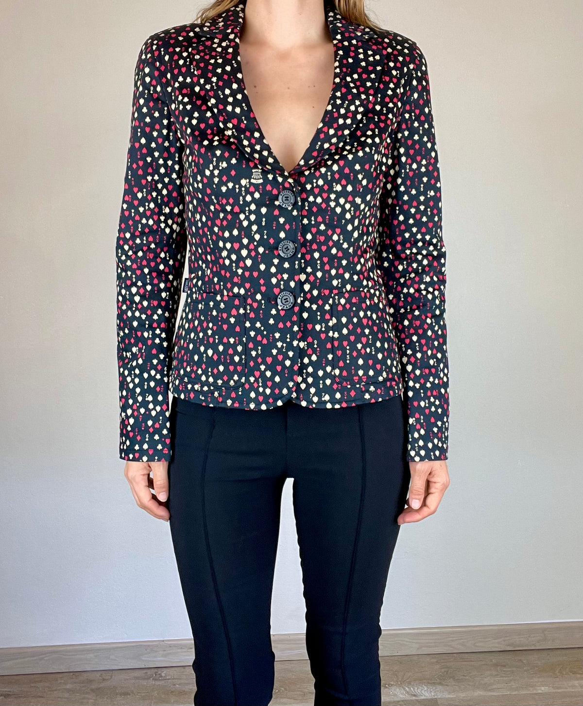 Moschino Jeans deadstock playing cards blazer jacket