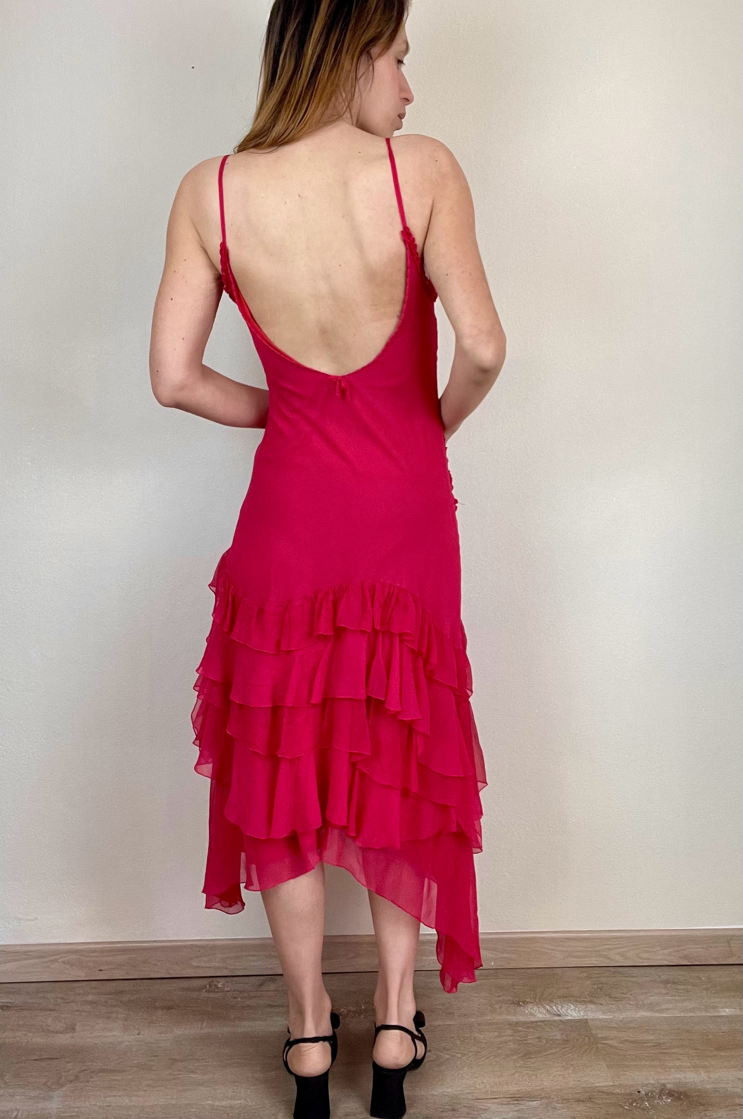 Gianfranco Ferré hot pink silk dress