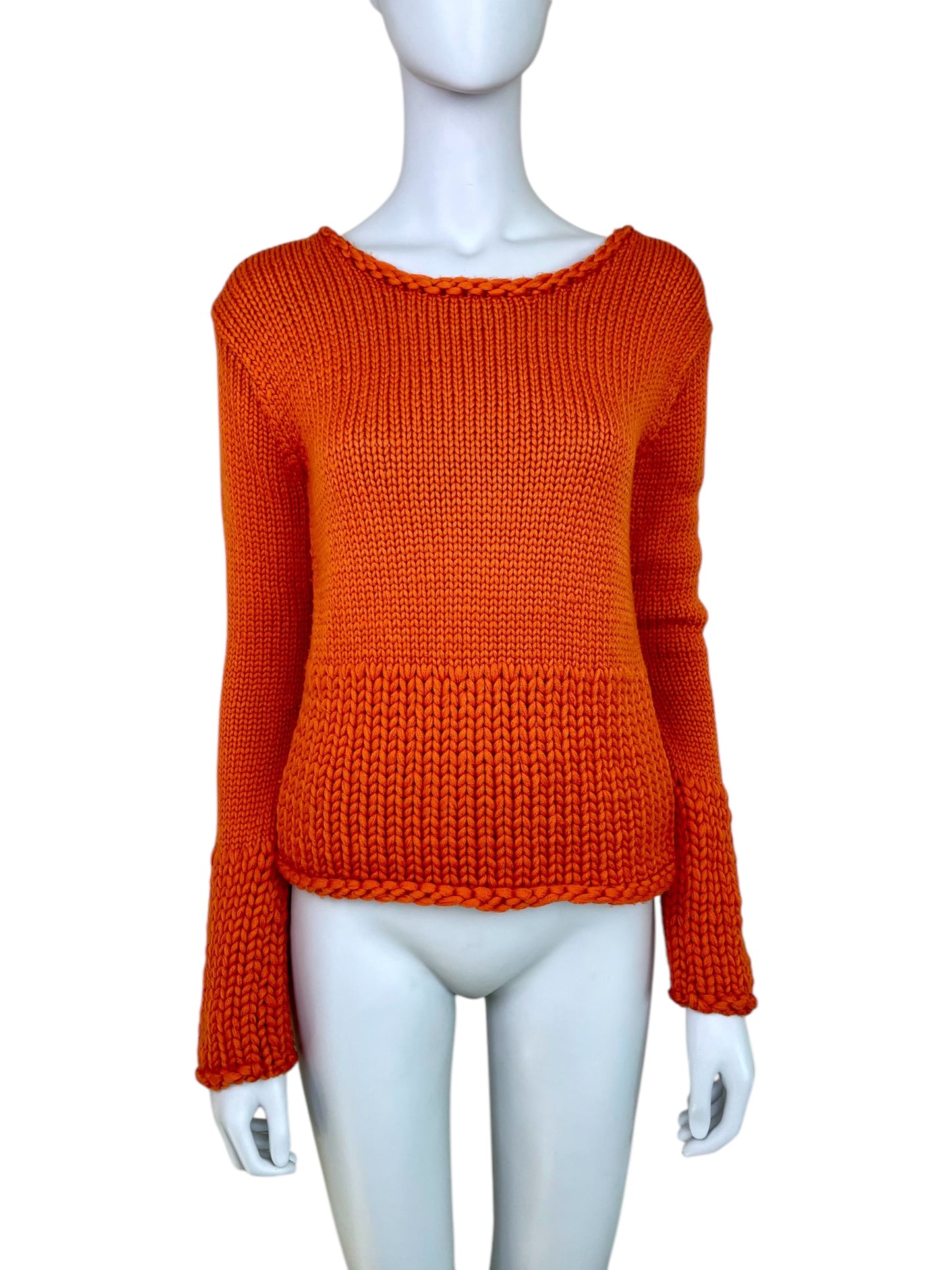 Alberta Ferretti Philosophy orange wool knitted sweater