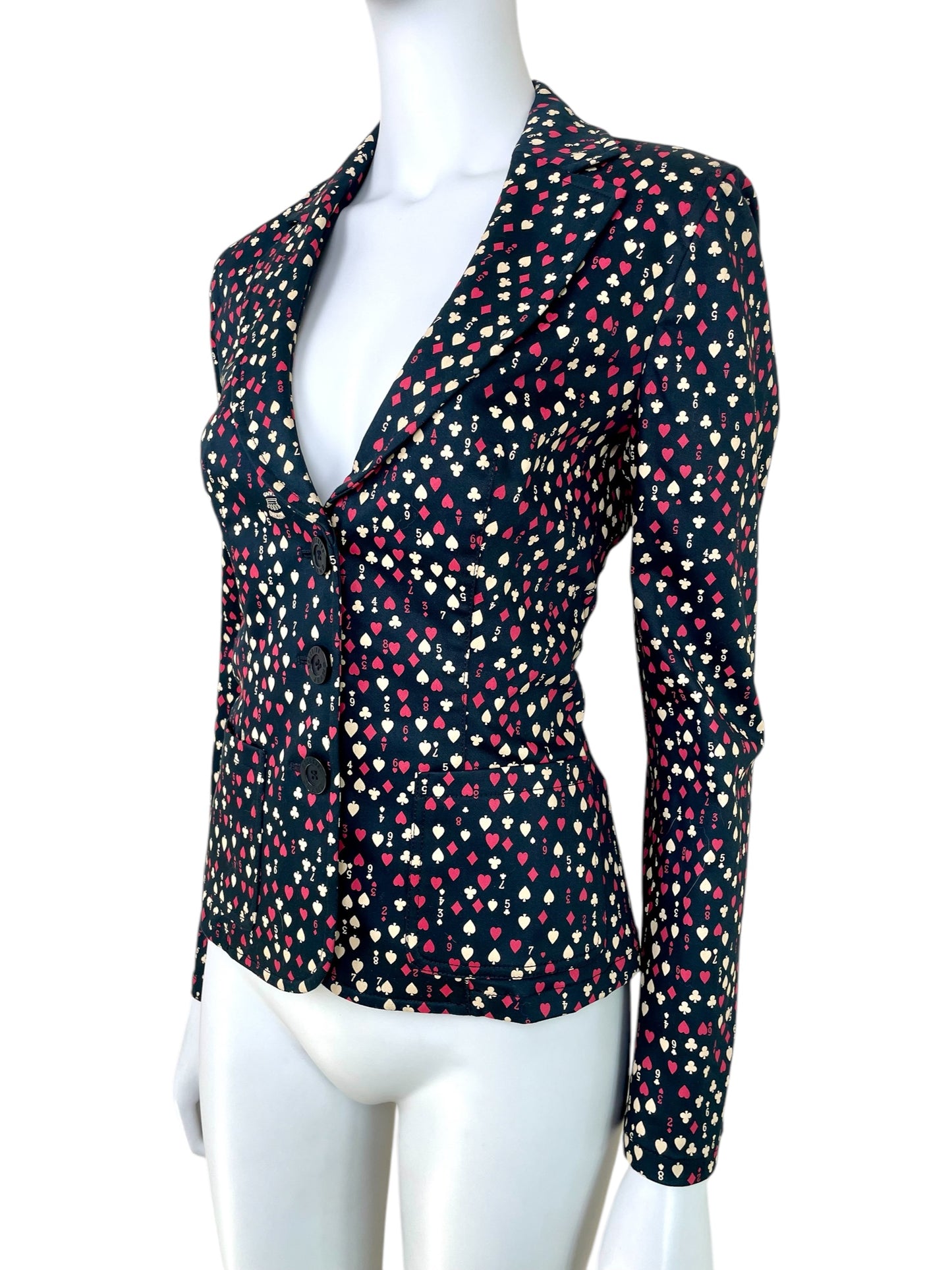 Moschino Jeans deadstock playing cards blazer jacket