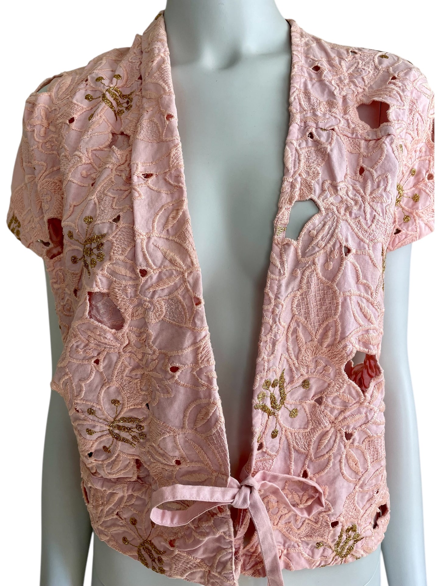 Dries Van Noten Spring Summer 2003 embroidered cut out wrap top