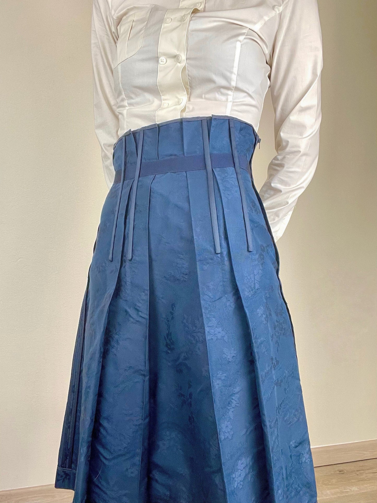 Prada silk jacquard corset skirt