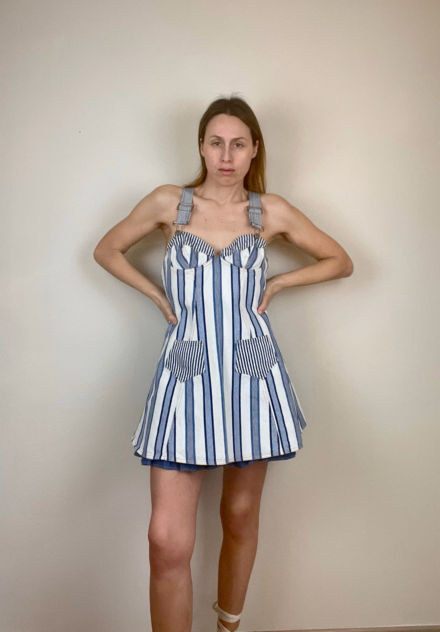 Christian Lacroix apron overall mini dress
