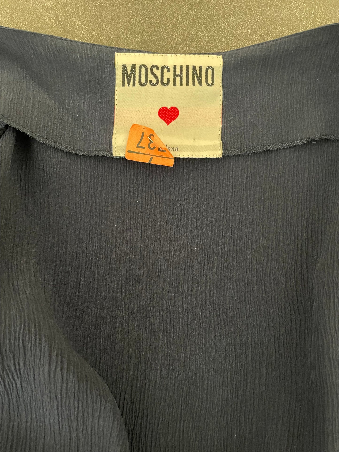 Moschino Spring Summer 1987 blue silk dress