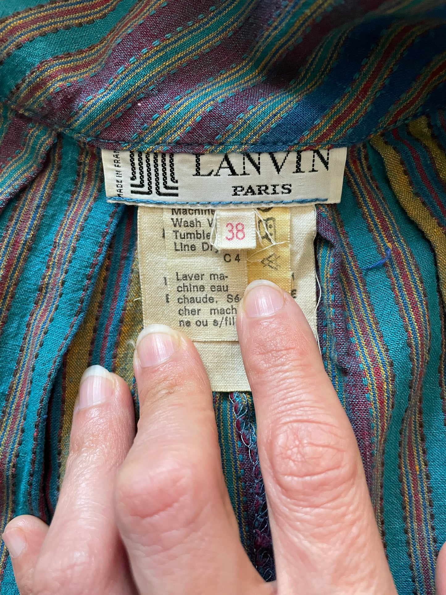 Lanvin multicolor striped cotton tent dress
