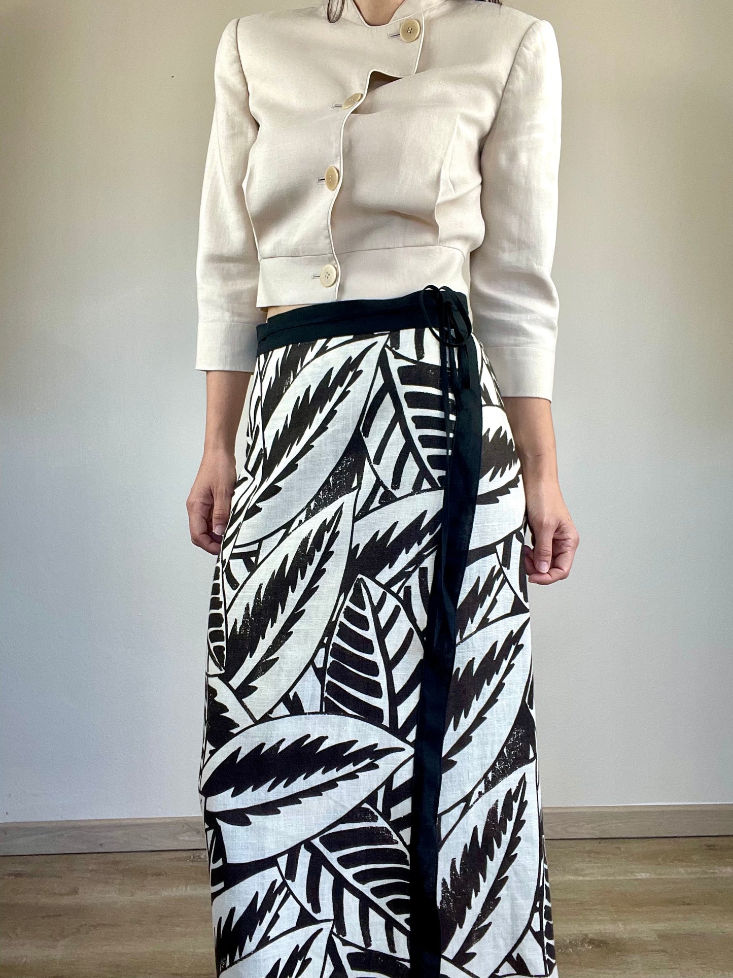 Max Mara linen wrap long skirt