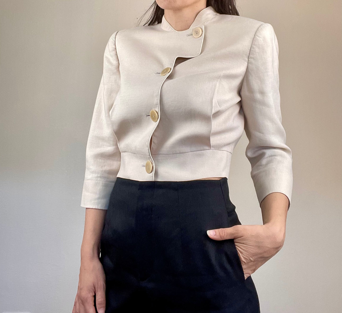 Giorgio Armani linen cropped jacket