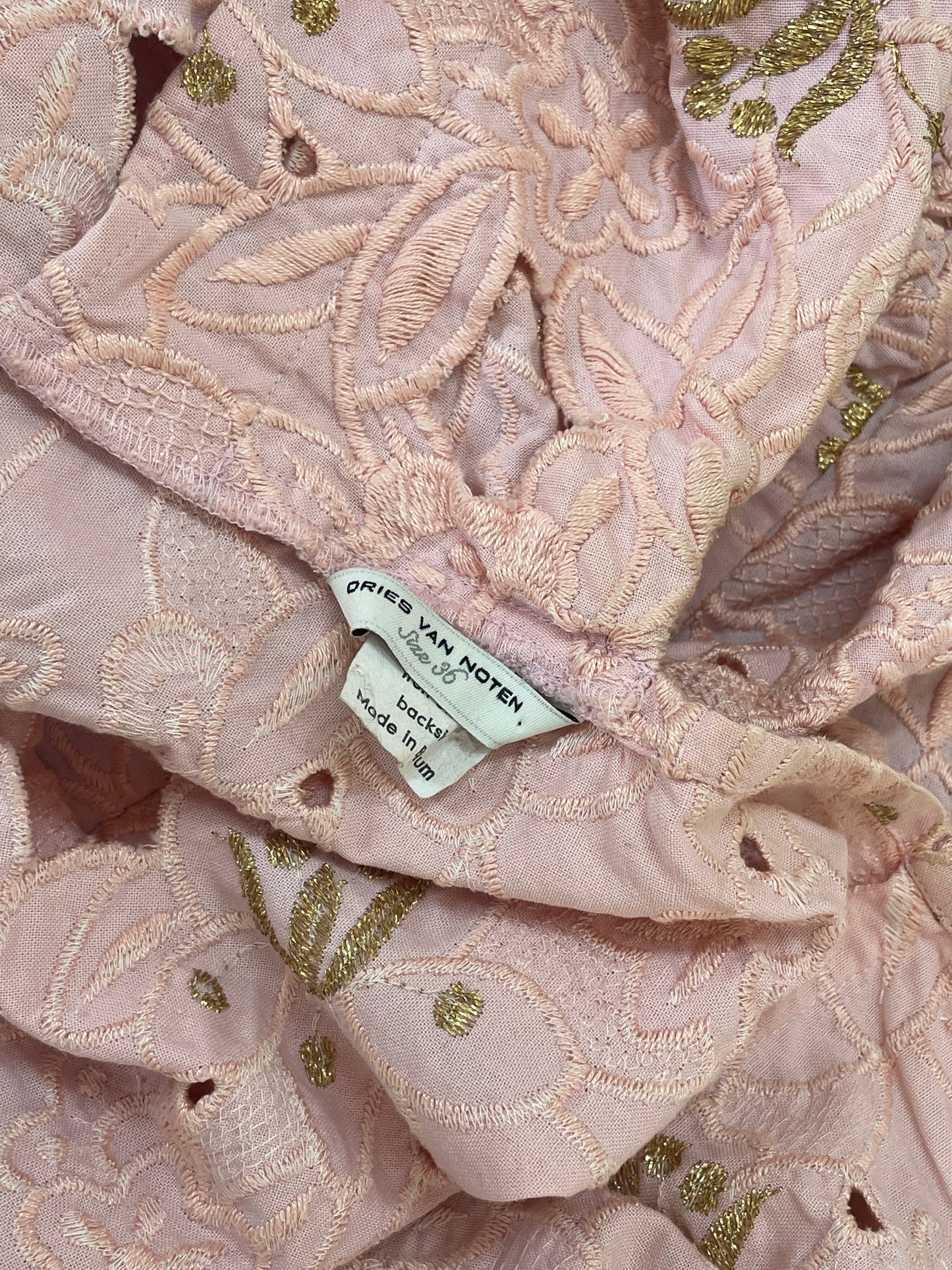 Dries Van Noten Spring Summer 2003 embroidered cut out wrap top