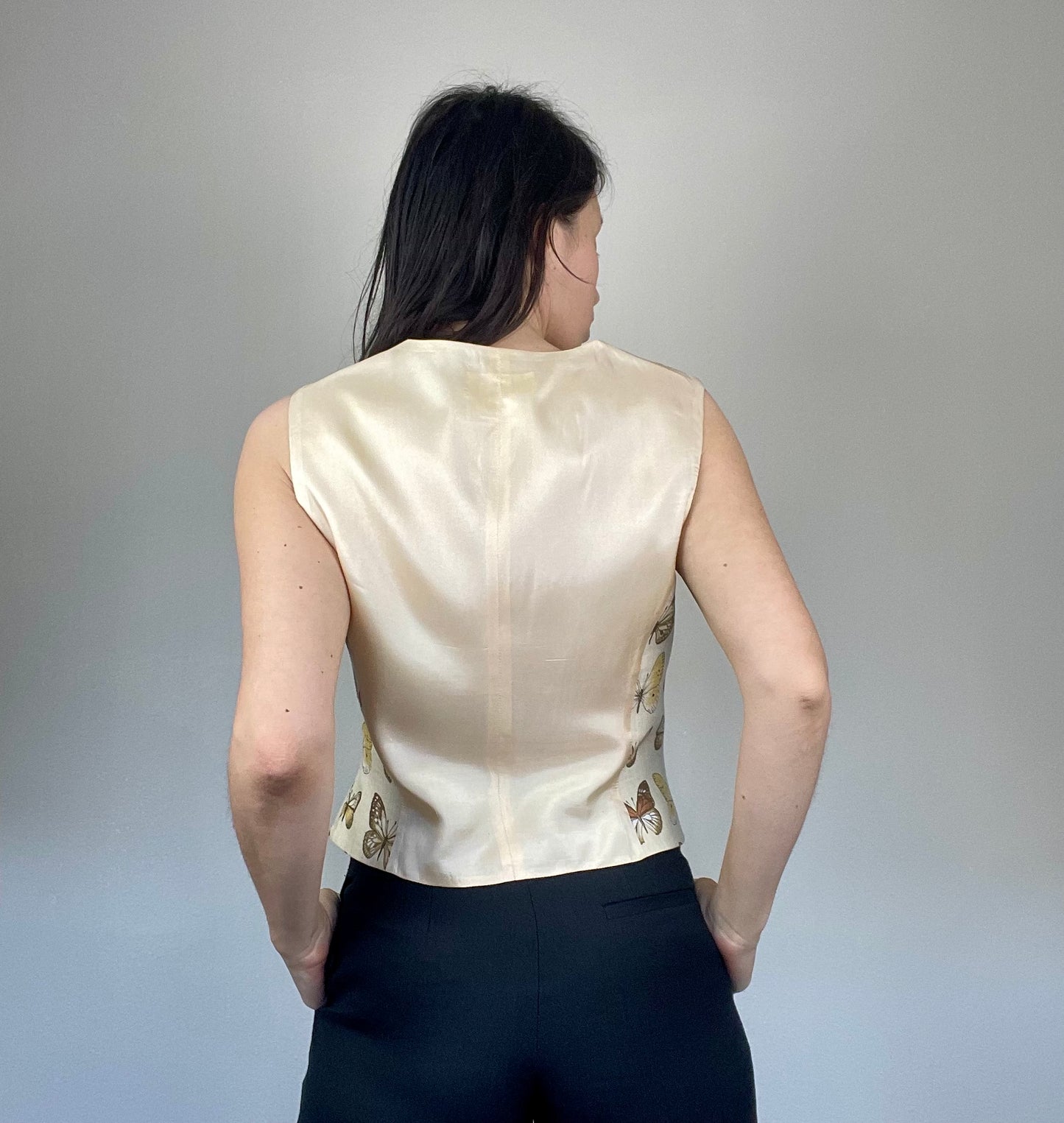 Laurel by Escada linen butterfly vest top