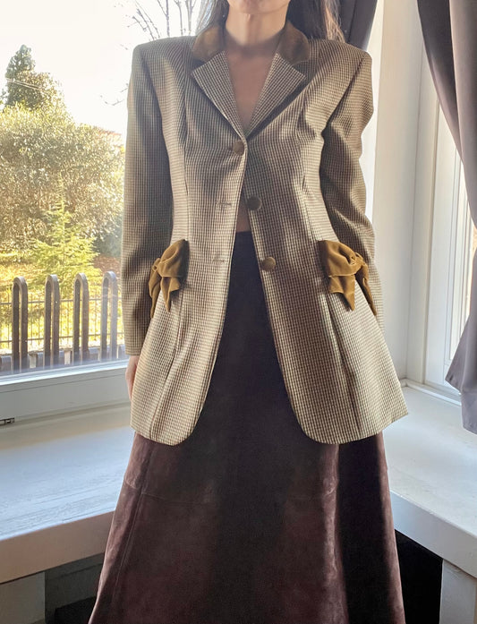 Moschino plaid jacket with bows