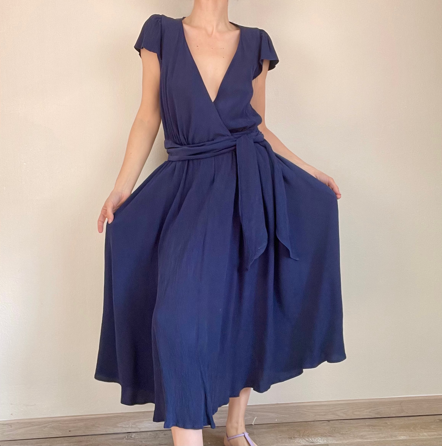Moschino Spring Summer 1987 blue silk dress