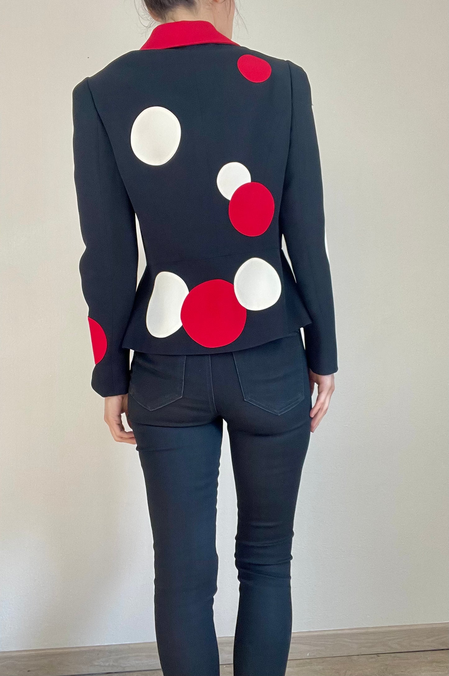 Moschino The Nanny Fran Fine circle polka dot blazer jacket