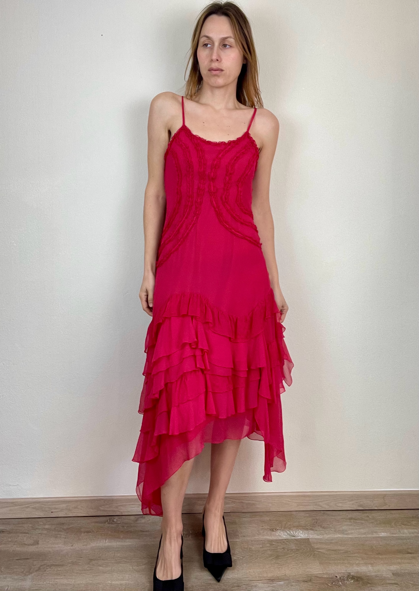 Gianfranco Ferré hot pink silk dress