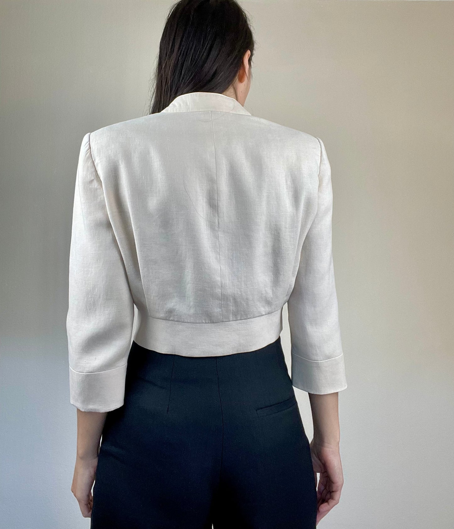 Giorgio Armani linen cropped jacket