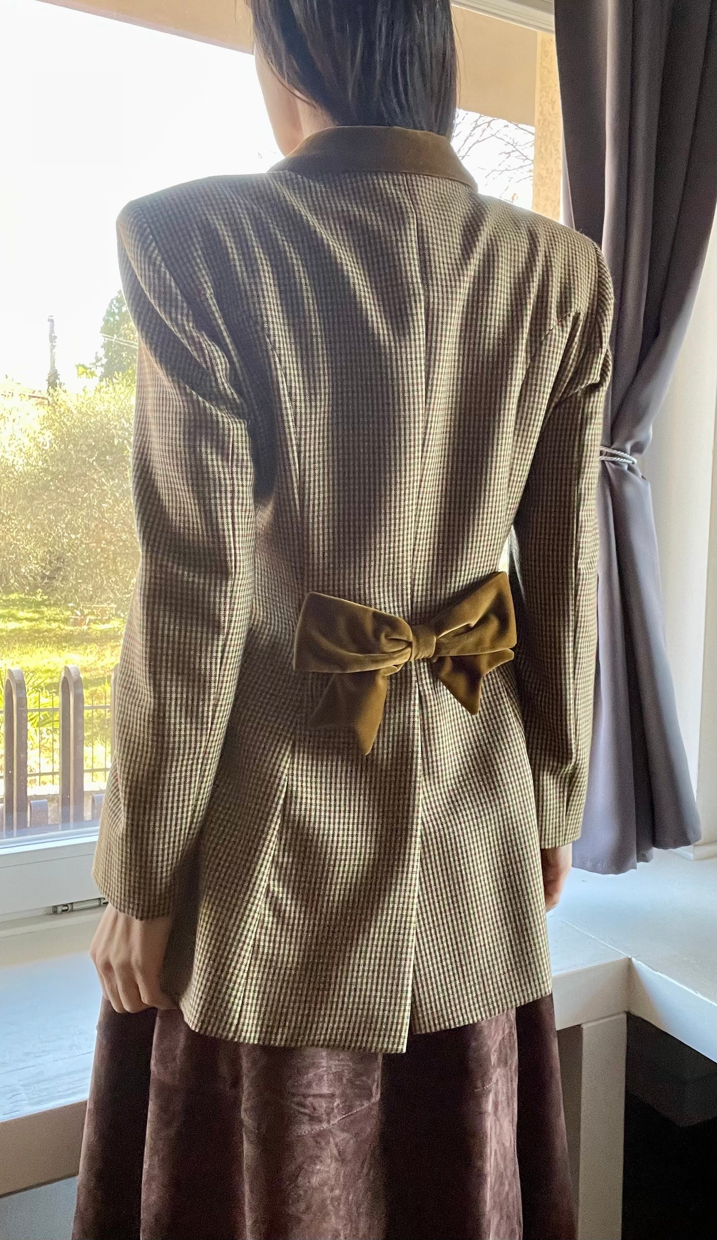 Moschino plaid jacket with bows
