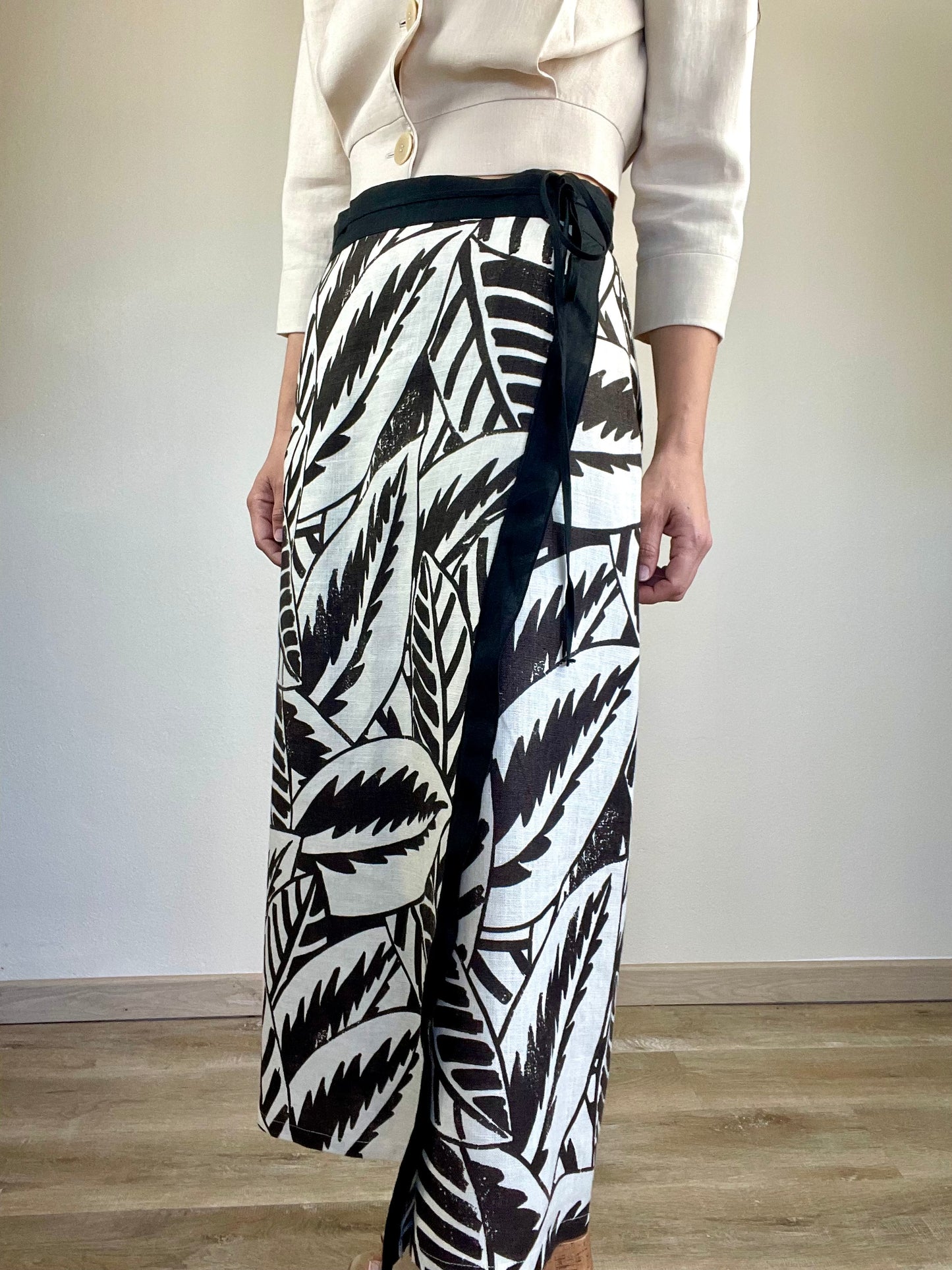Max Mara linen wrap long skirt