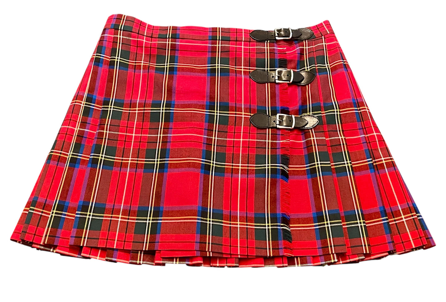 Moschino Cheap and Chic plaid buckled mini skirt