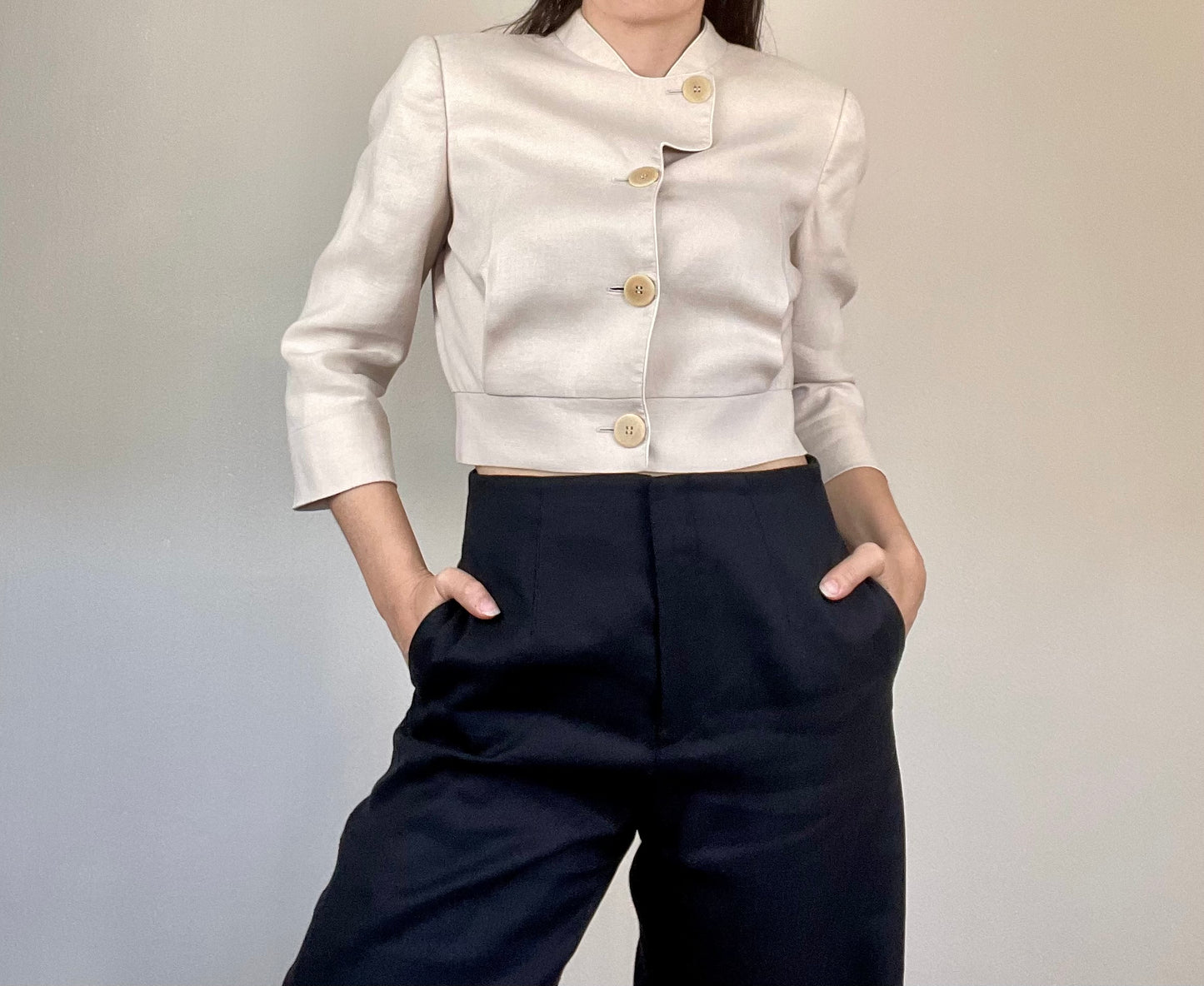 Giorgio Armani linen cropped jacket