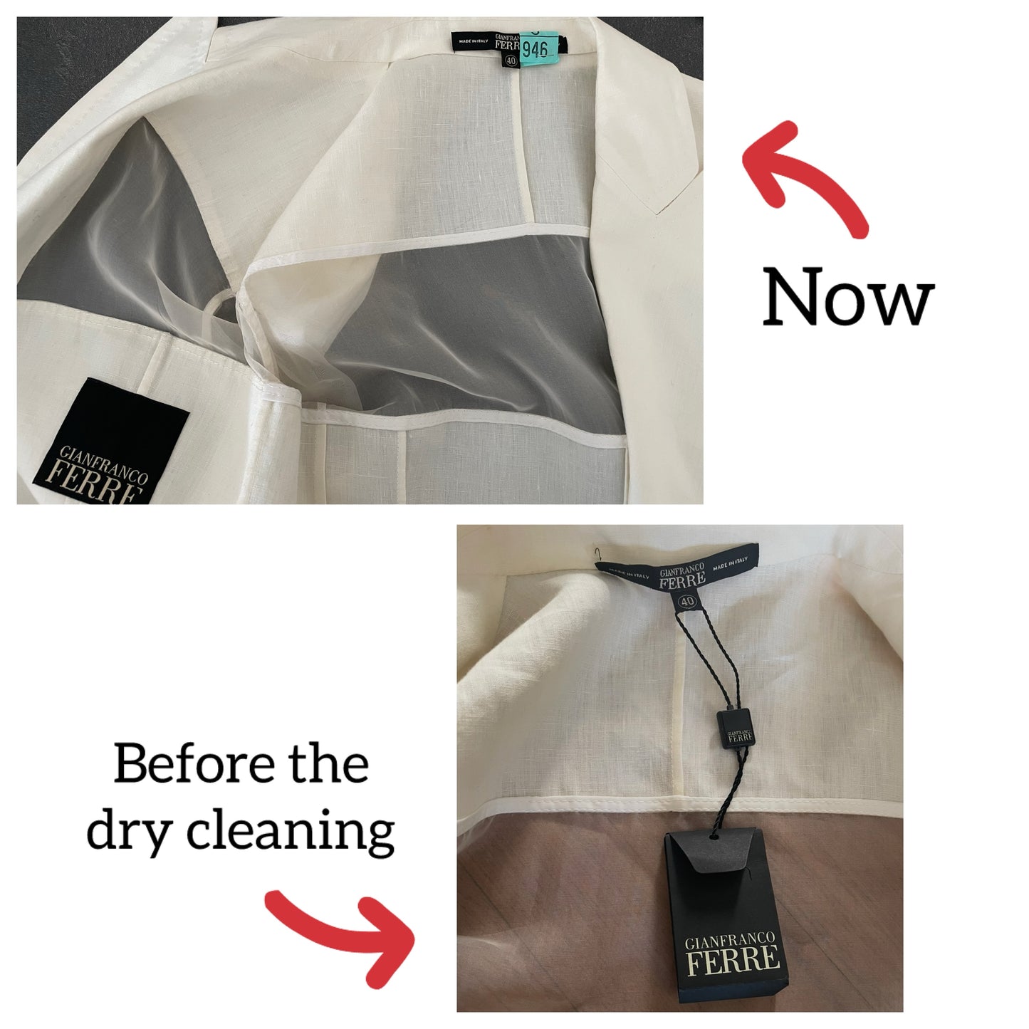 Gianfranco Ferrè cream linen blazer jacket