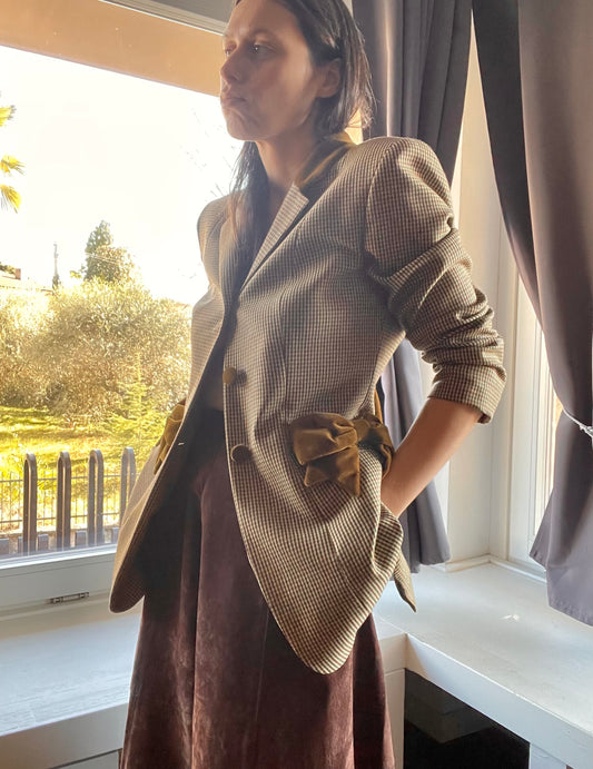 Moschino plaid jacket with bows