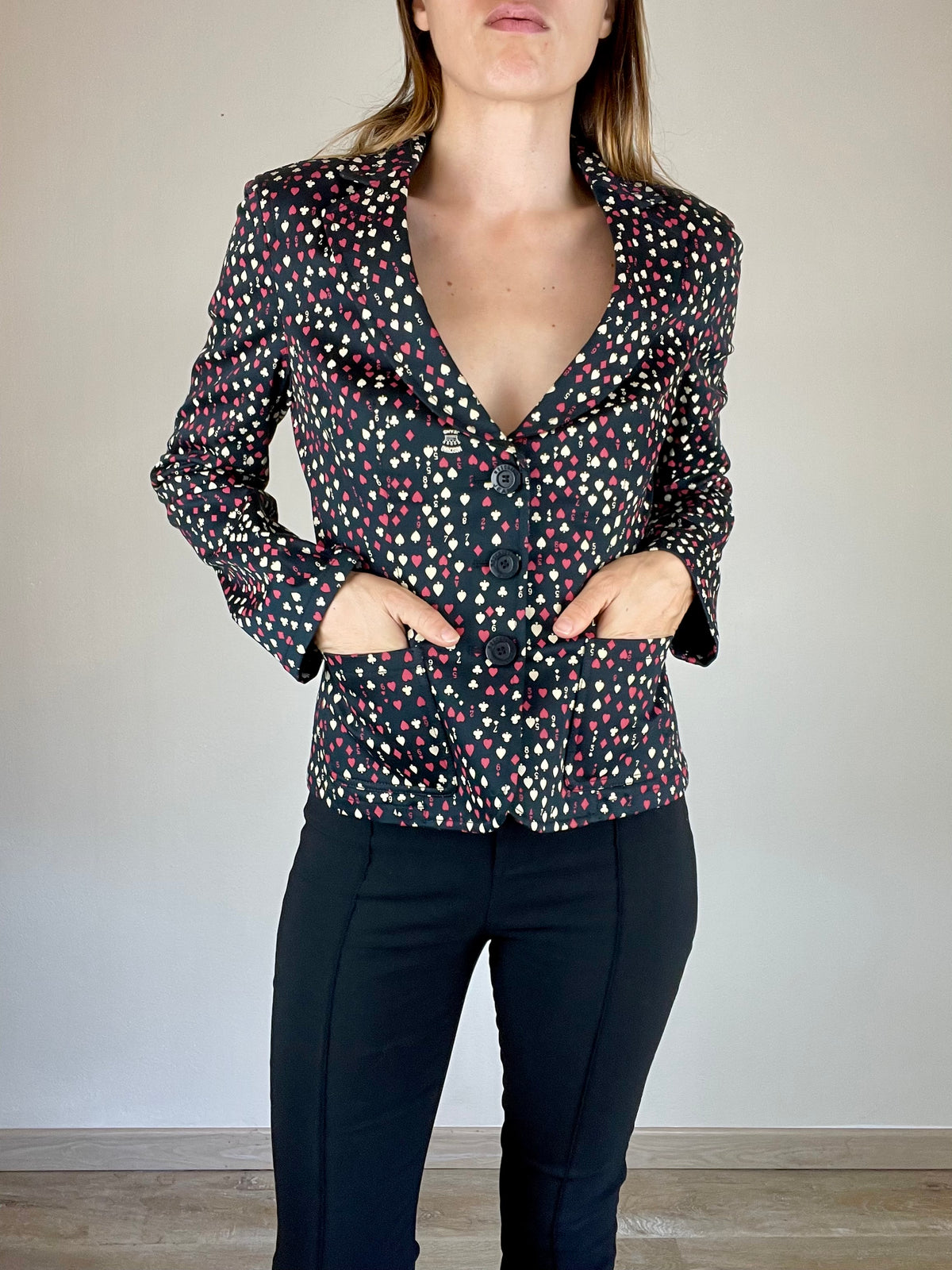Moschino Jeans deadstock playing cards blazer jacket