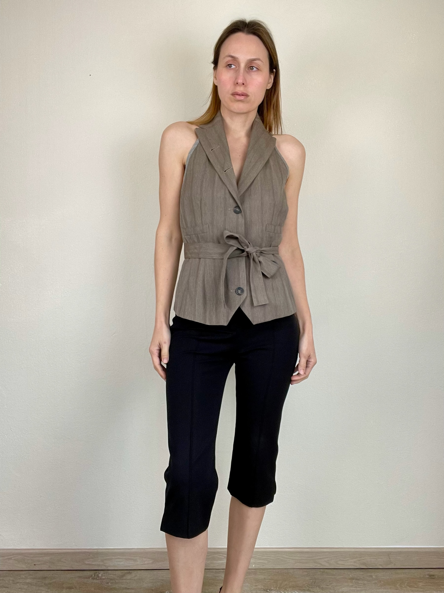 Dries Van Noten open back wrap vest top