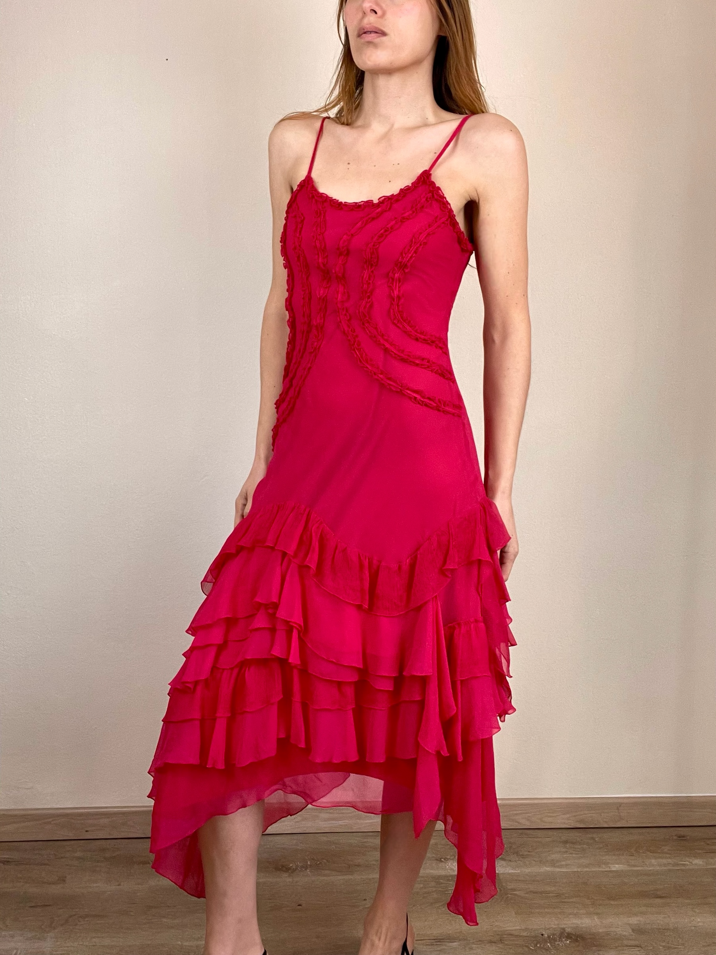 Gianfranco Ferré hot pink silk dress