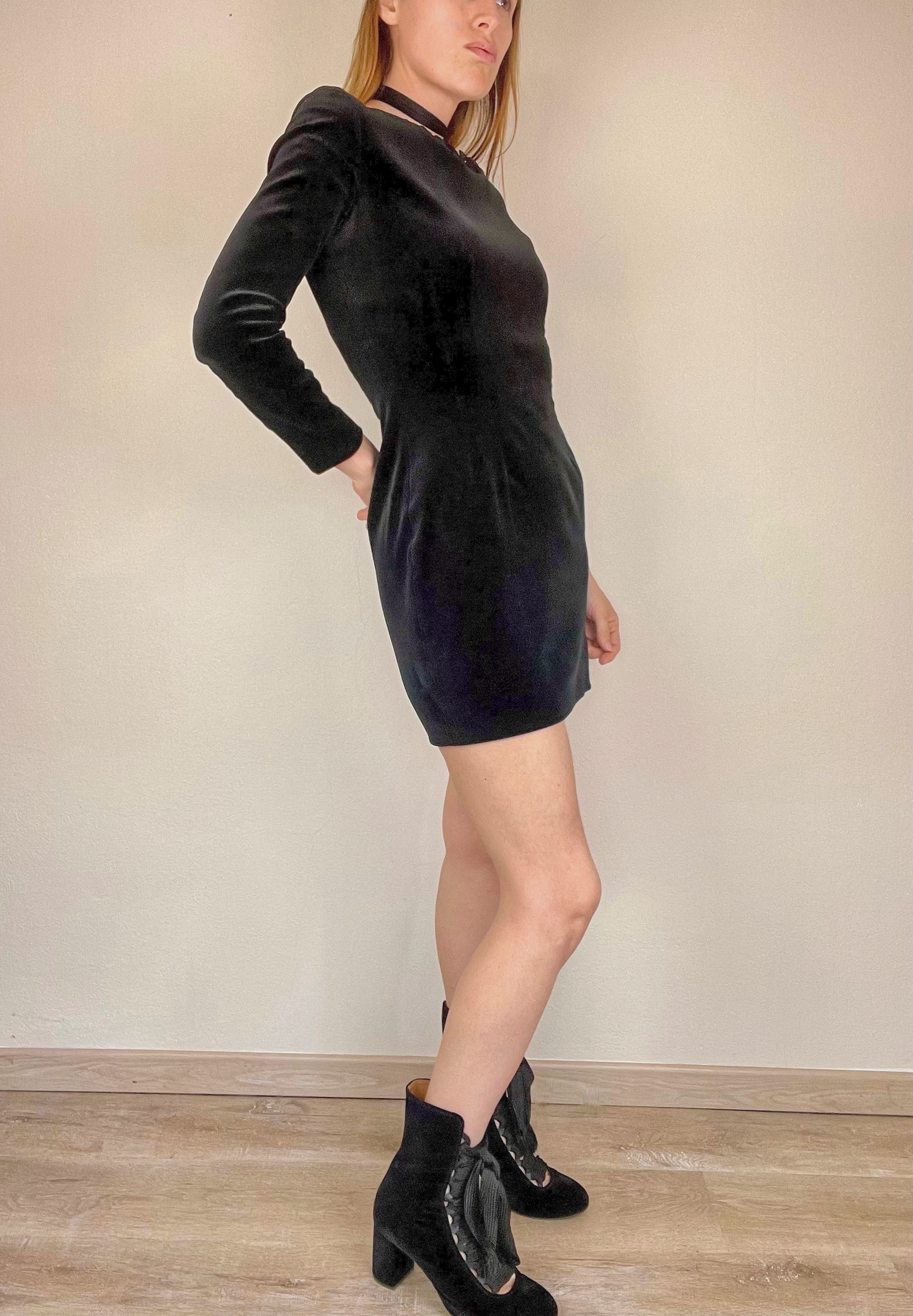 Moschino Cheap and Chic velvet cut out mini dress