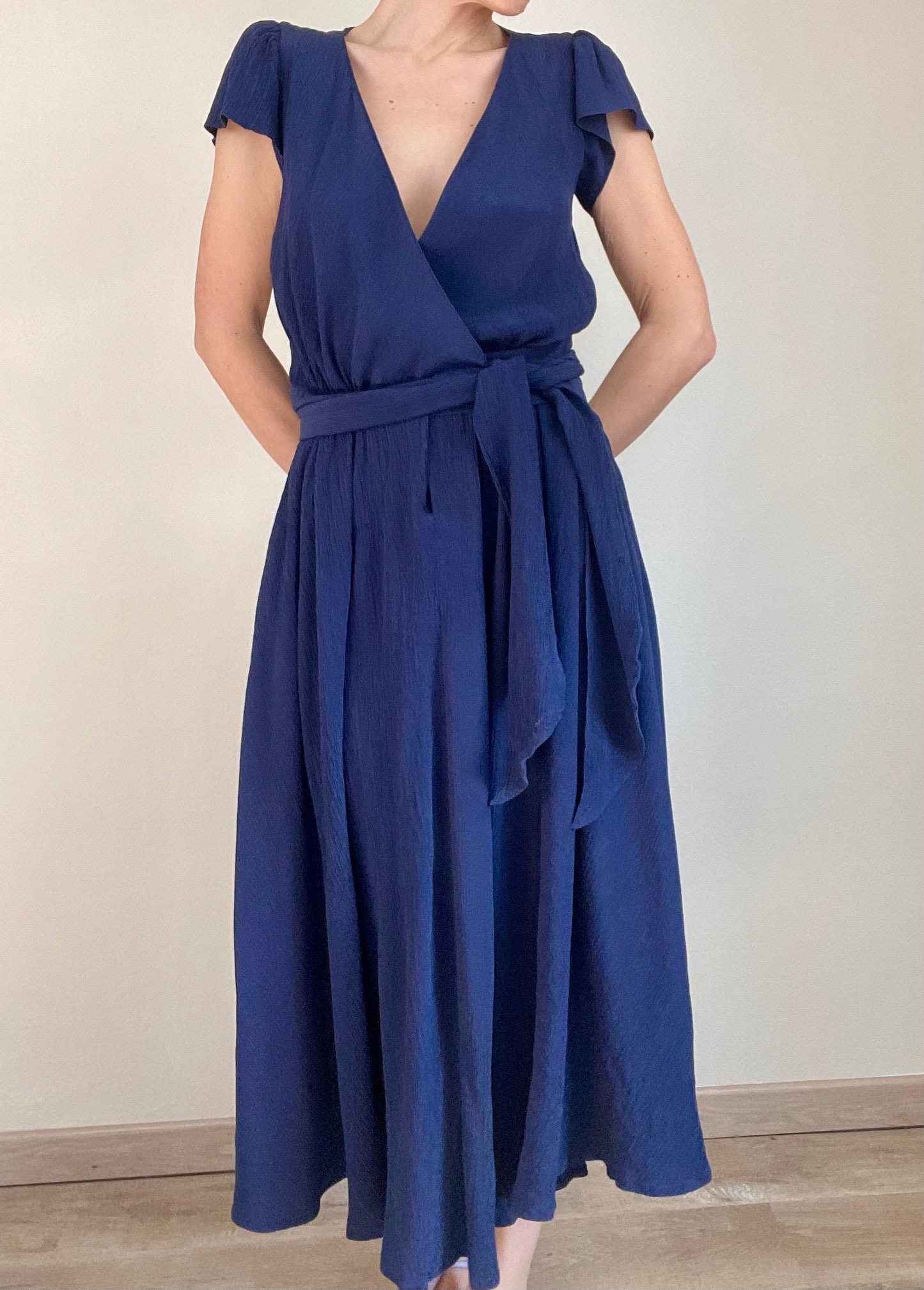 Moschino Spring Summer 1987 blue silk dress