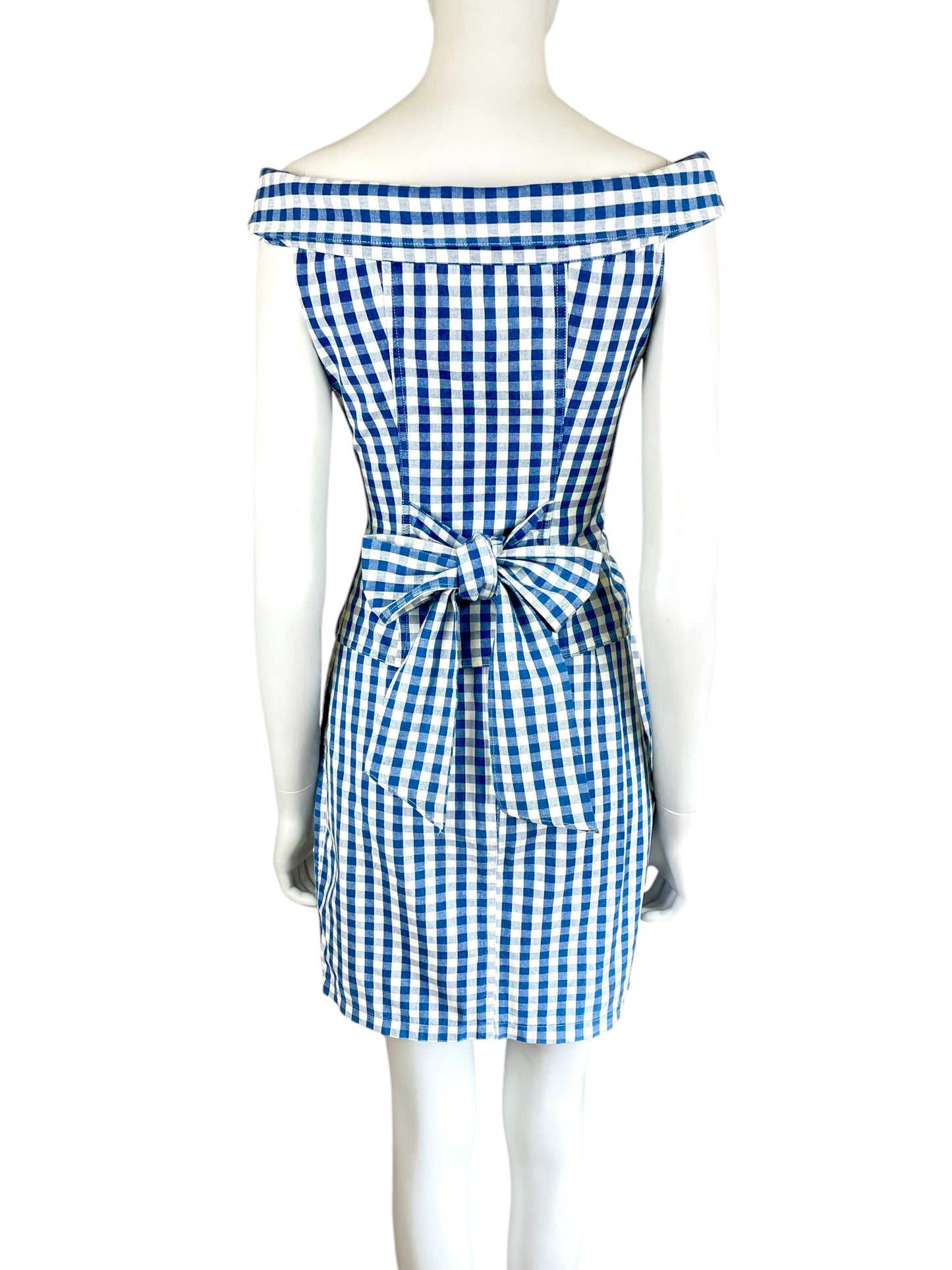 Chantal Thomass blue white gingham pencil mini skirt