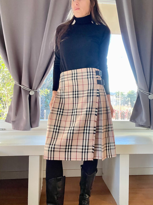 Burberry nova check midi skirt