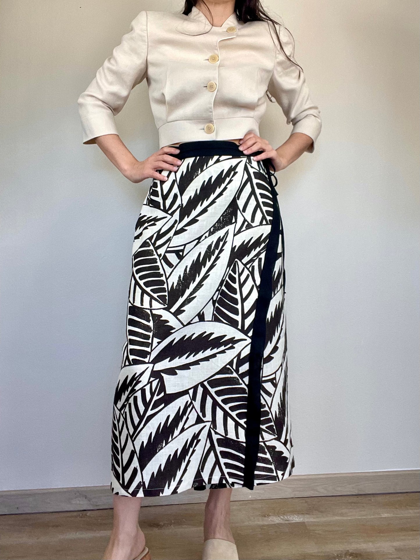 Max Mara linen wrap long skirt