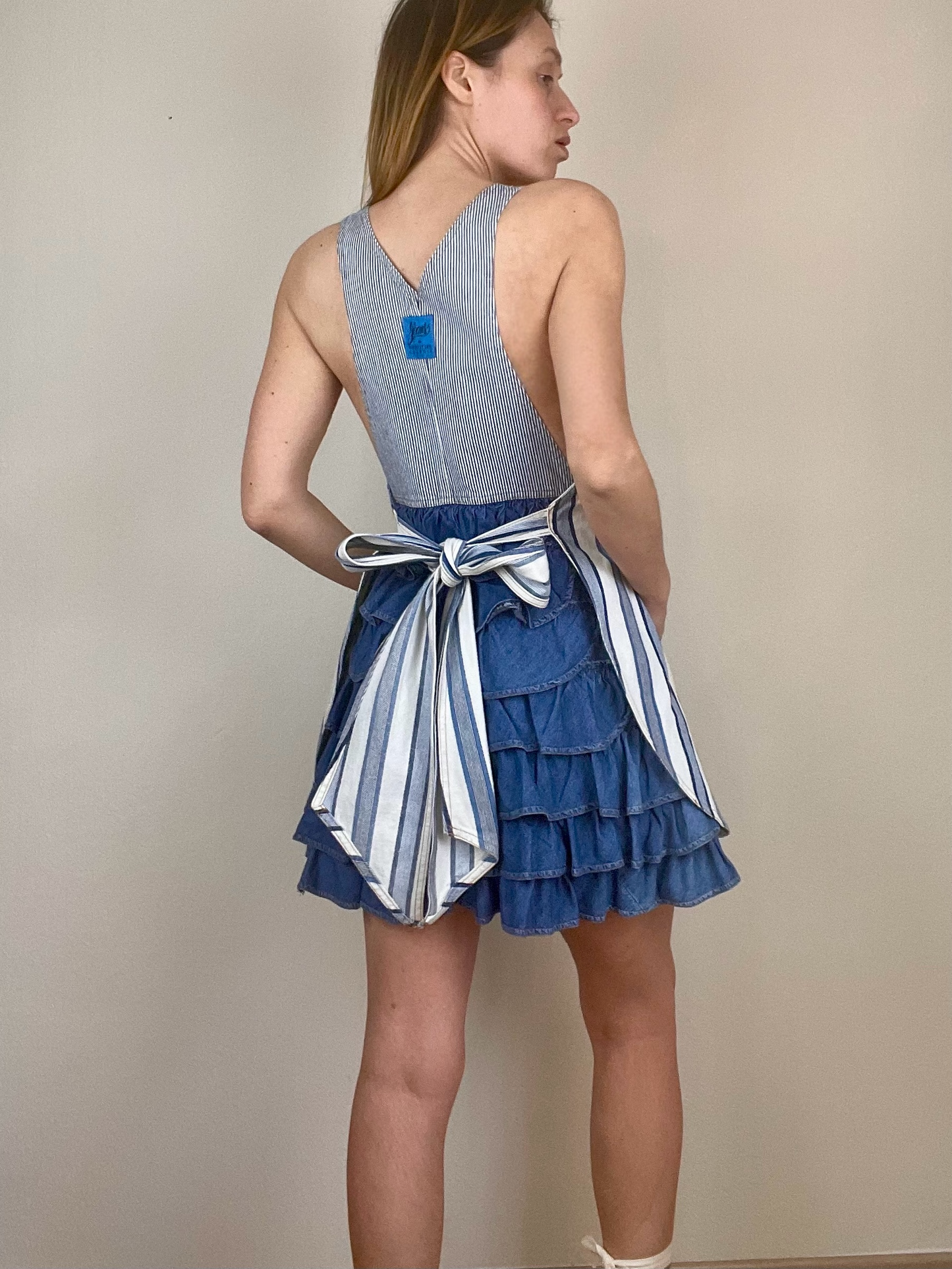 Christian Lacroix apron overall mini dress