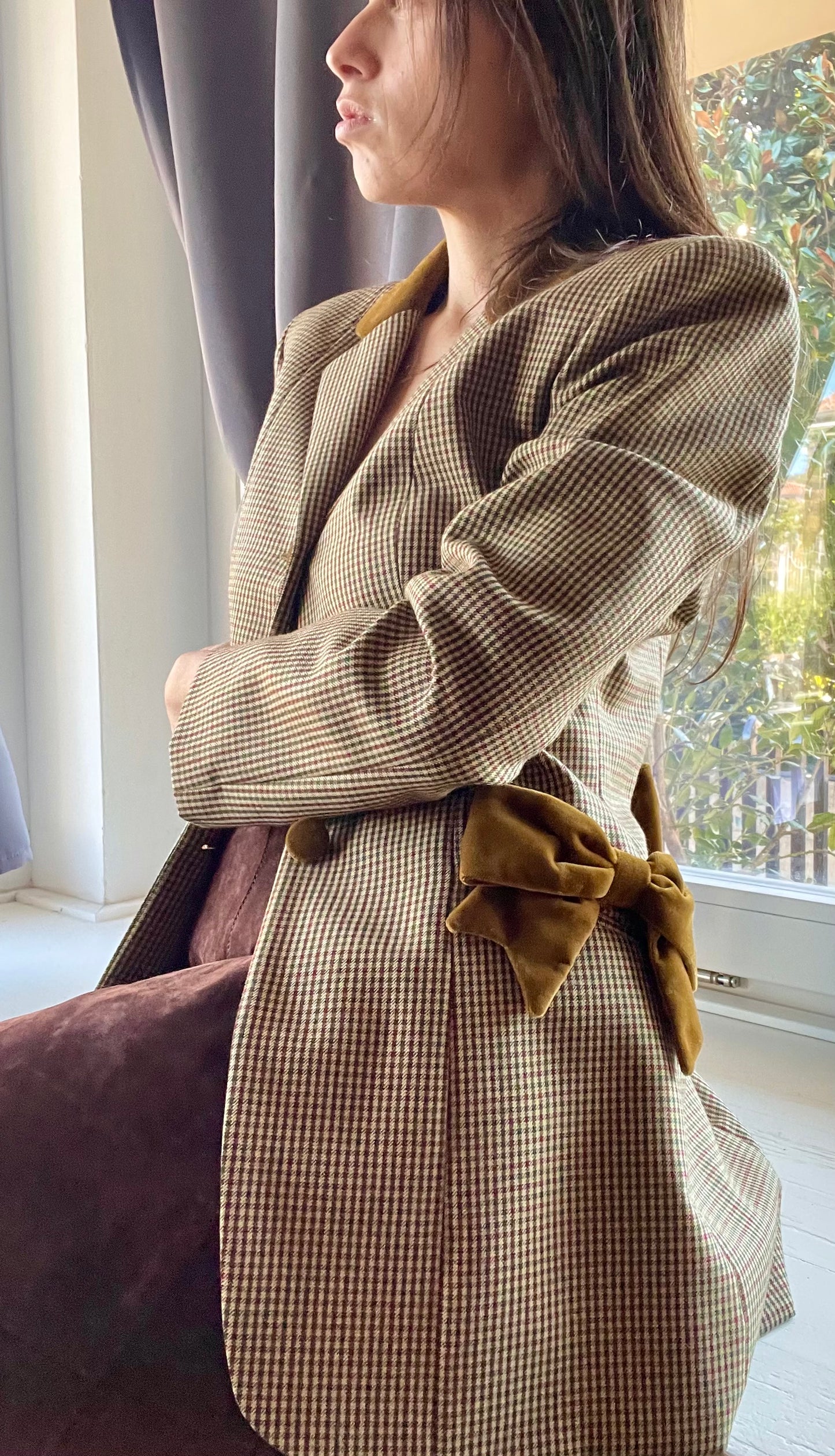 Moschino plaid jacket with bows