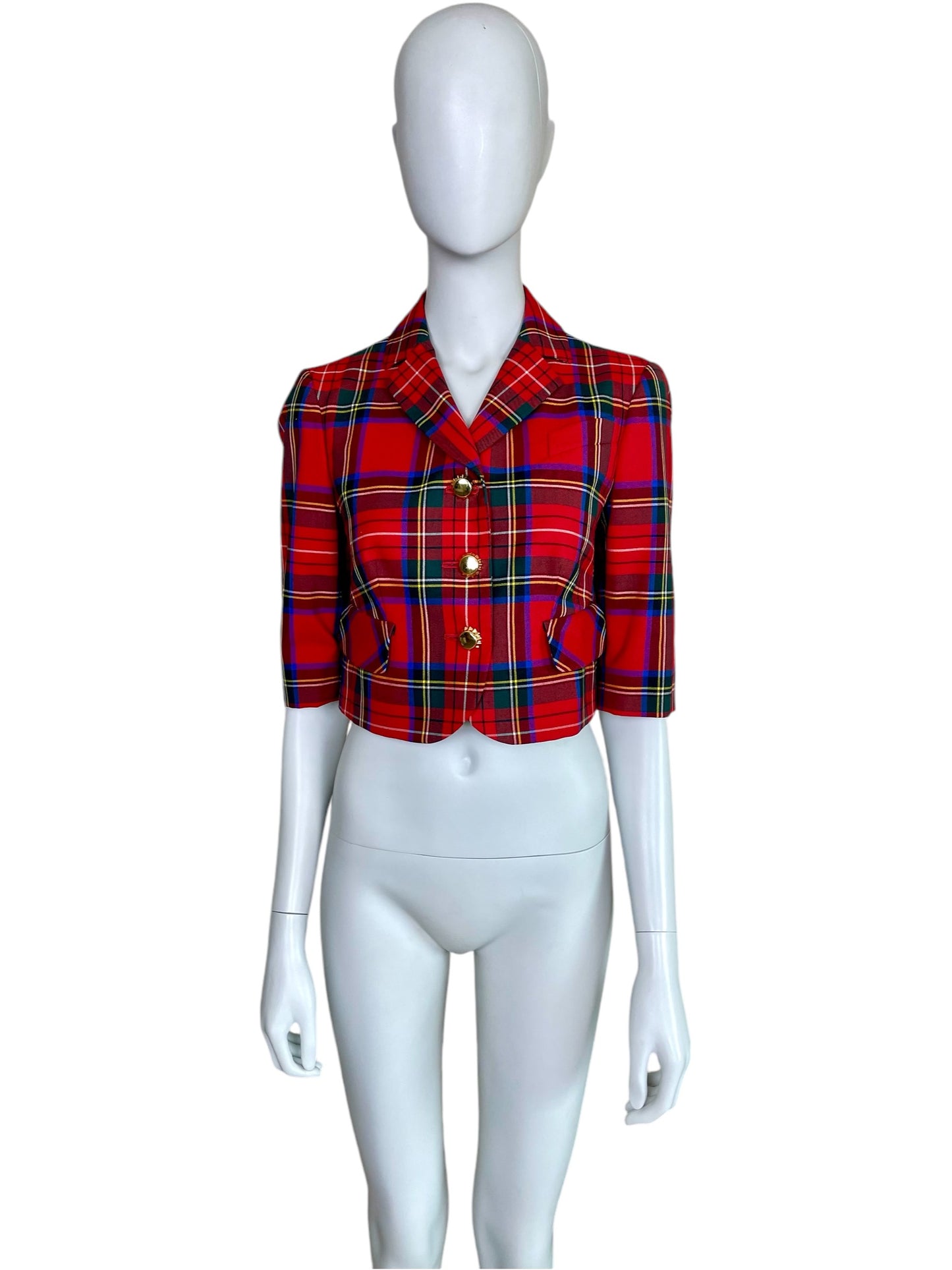 Moschino Cheap and Chic plaid cropped jacket