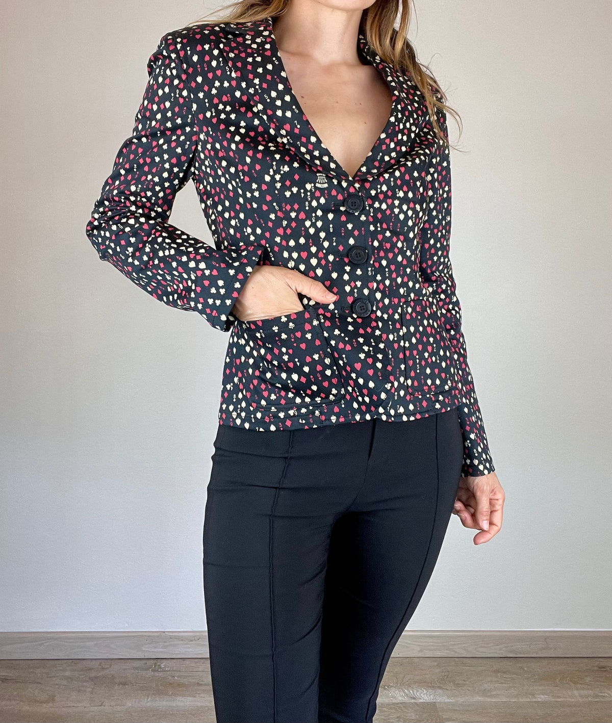 Moschino Jeans deadstock playing cards blazer jacket