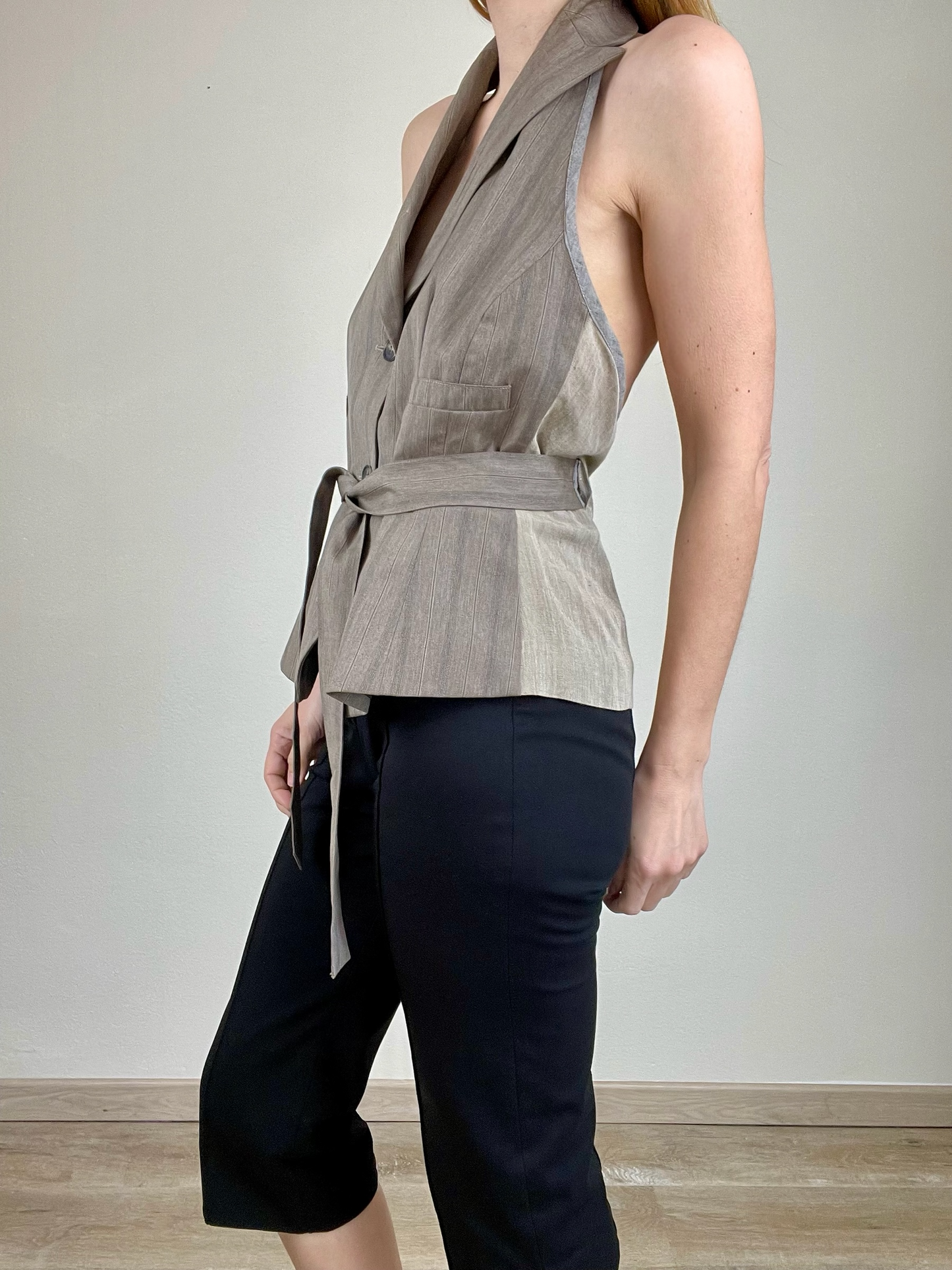 Dries Van Noten open back wrap vest top