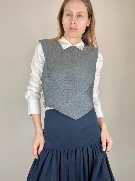 Lanvin by Claude Montana FW 1990 lamé sleeveless top