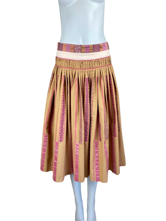Dries Van Noten Spring Summer 2003 embroidered pleated skirt