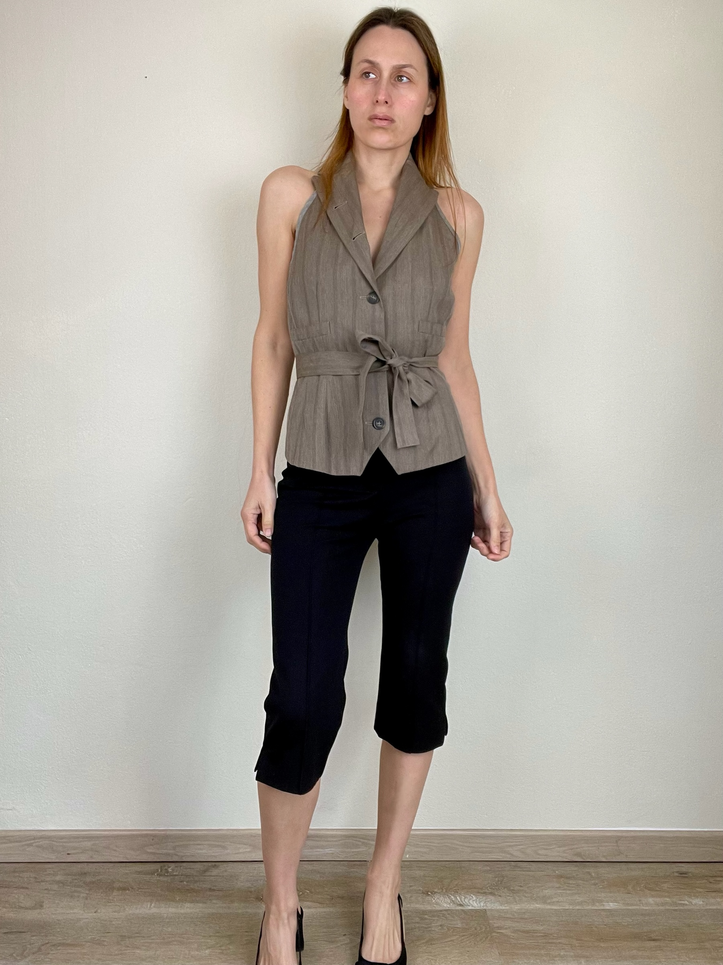 Dries Van Noten open back wrap vest top