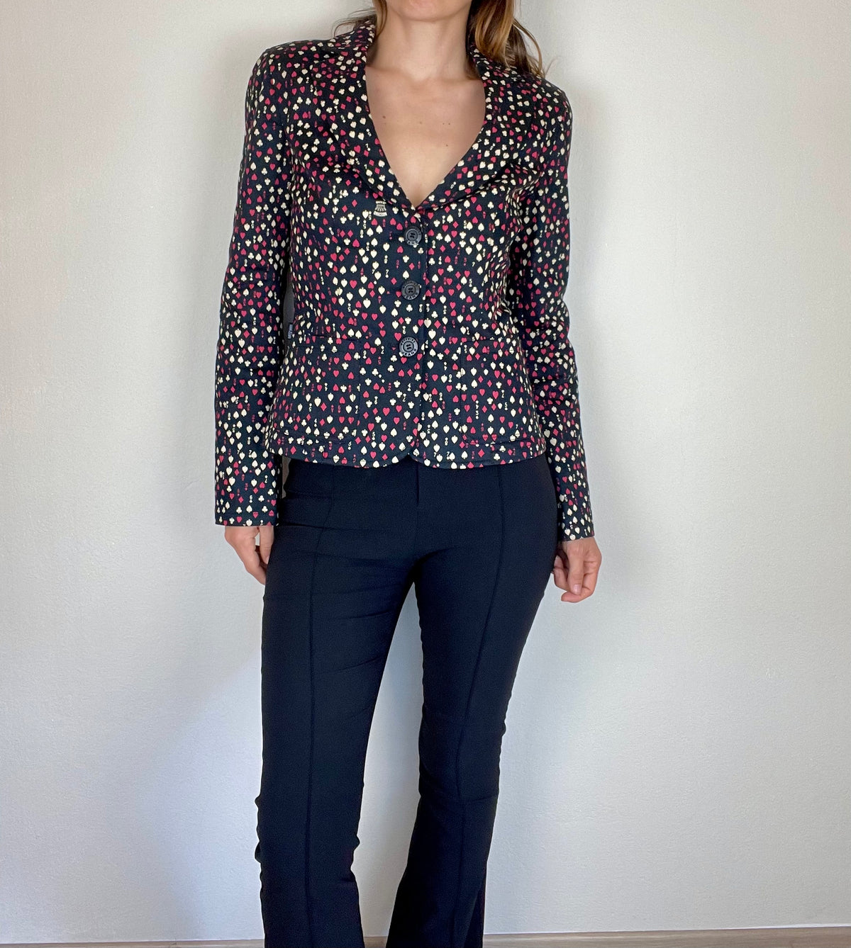 Moschino Jeans deadstock playing cards blazer jacket
