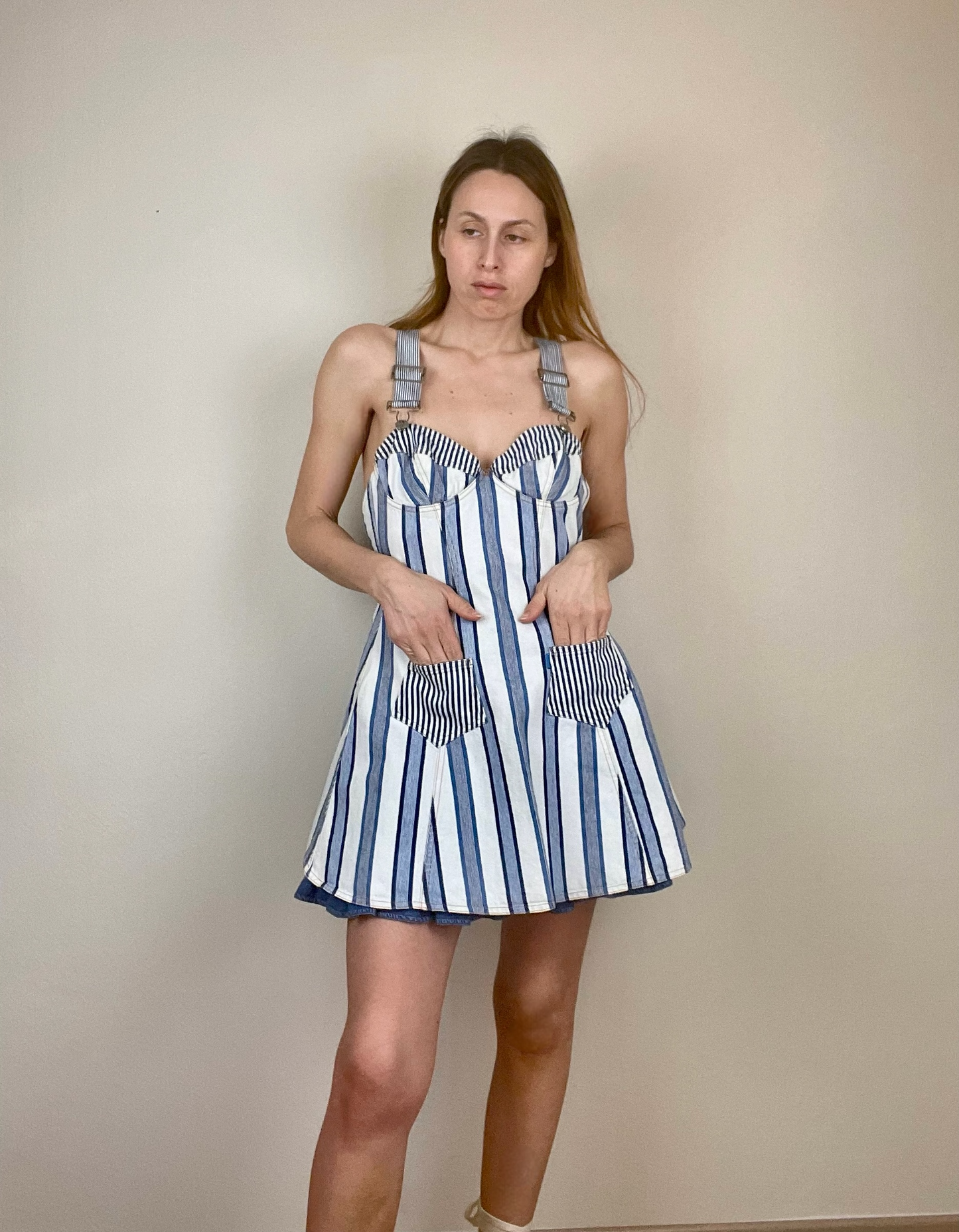 Christian Lacroix apron overall mini dress