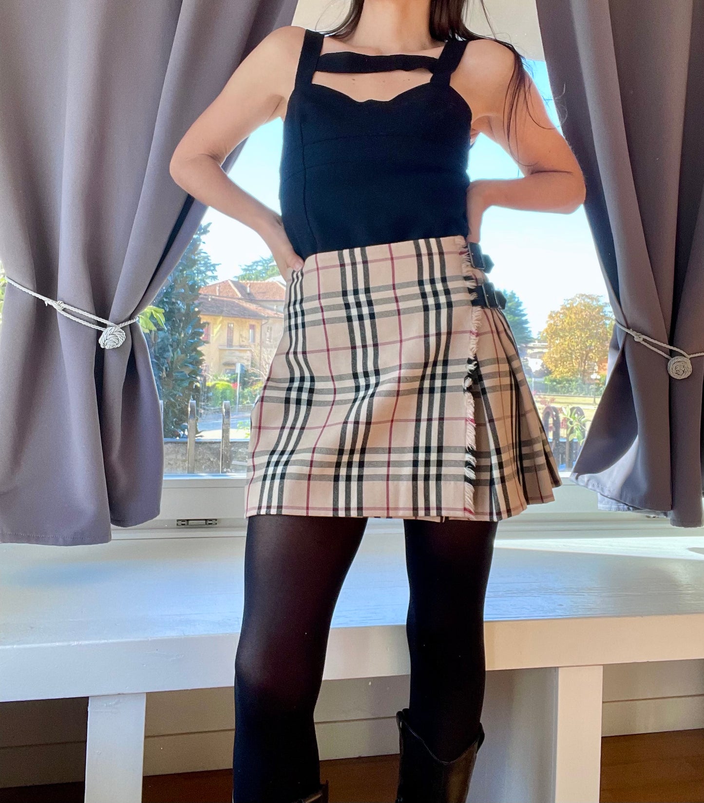 Burberry nova check mini skirt