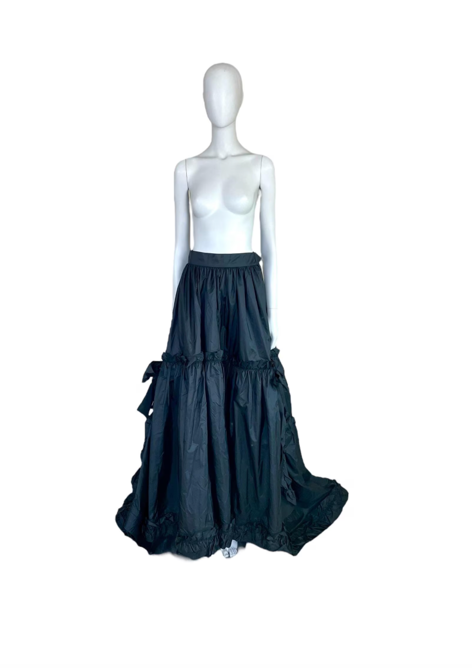 RESERVED do not buy- Yves Saint Laurent dramatic black silk taffeta tiered skirt