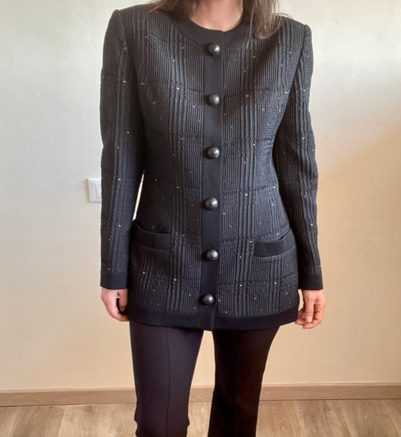 Lanvin by Maryll Lanvin Fall Winter 1989 ribbed blazer jacket