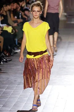 Dries Van Noten Spring Summer 2003 embroidered pleated skirt