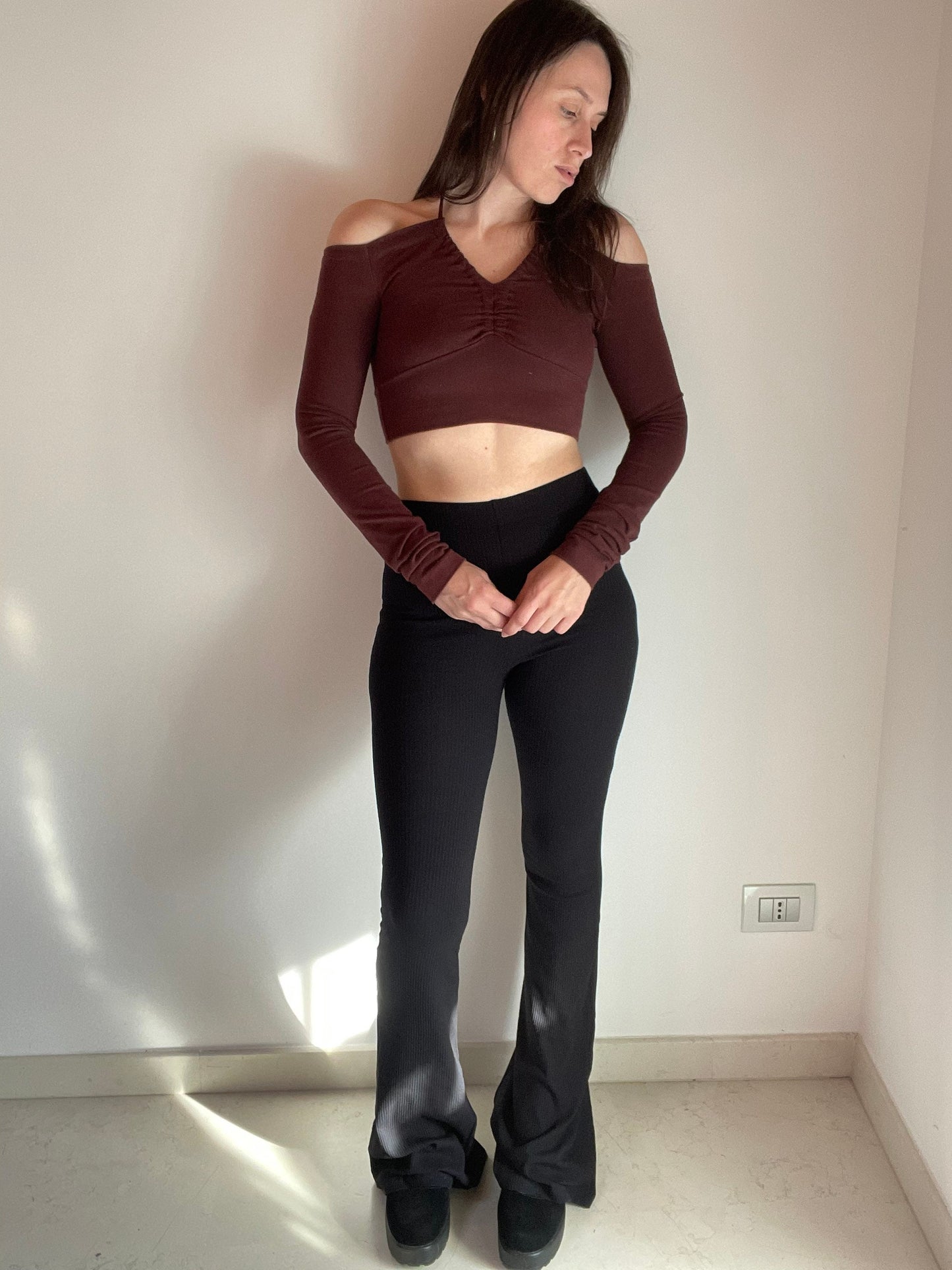 Romeo Gigli off shoulder crop top