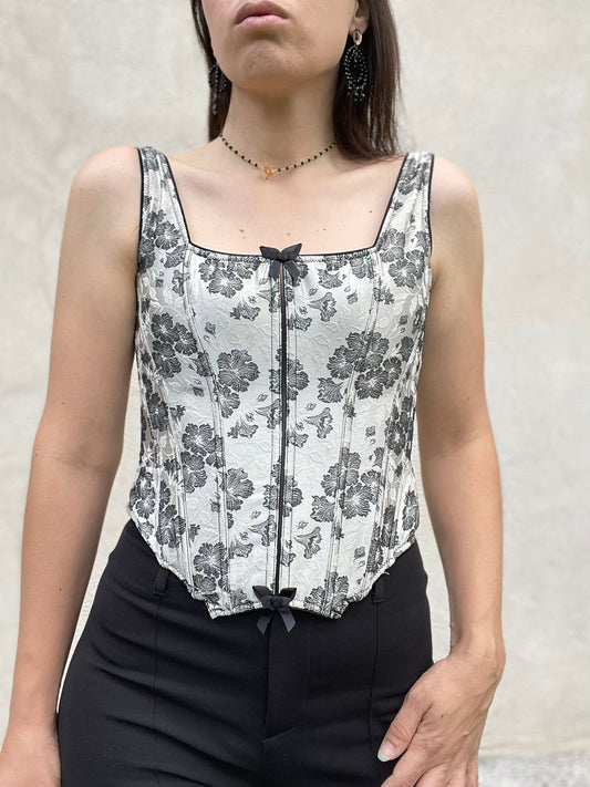 Valentino floral bustier corset top