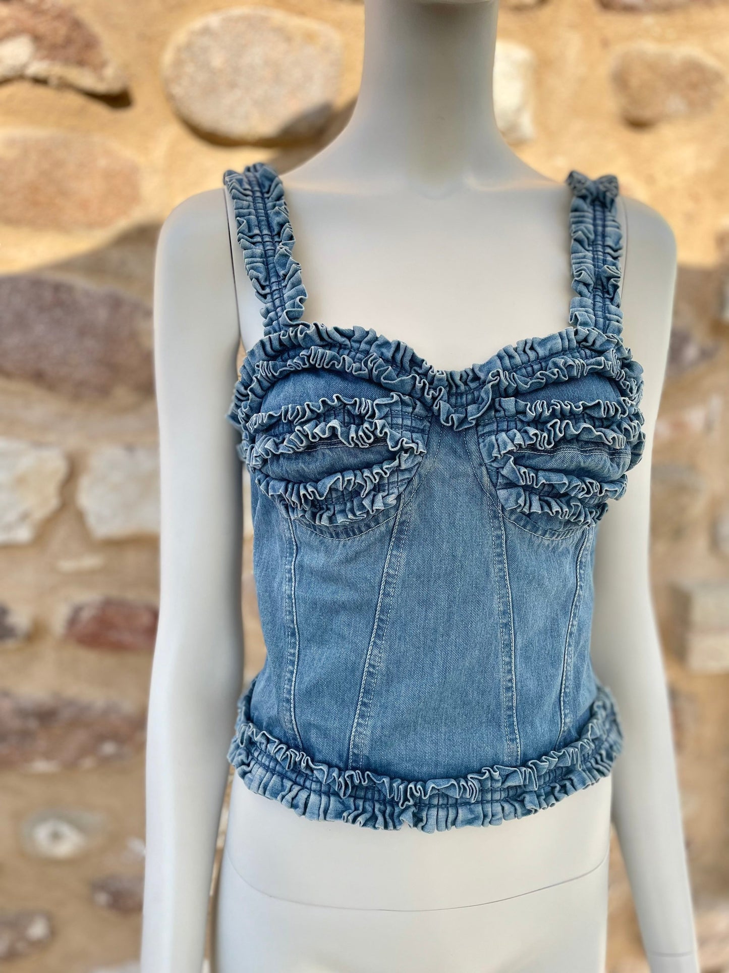 Moschino Jeans denim bustier corset top