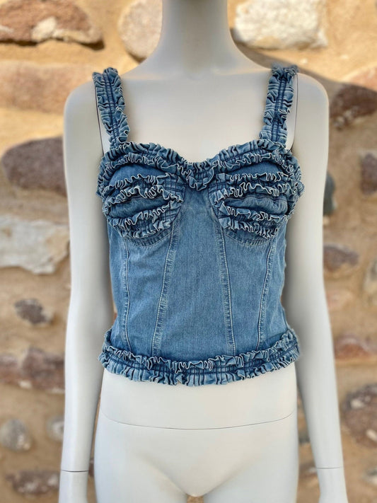 Moschino Jeans denim bustier corset top